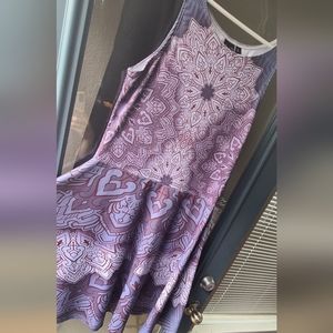 Grassroots California purple fractal skater dress